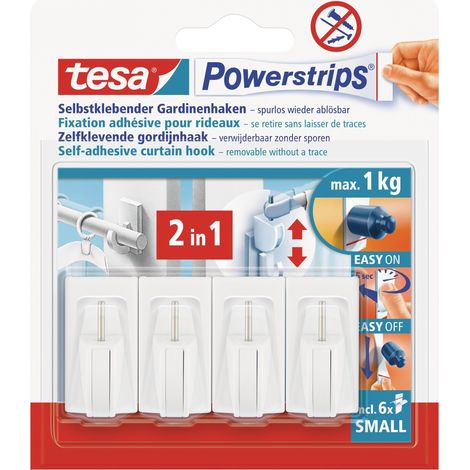 tesa Powerstrips Gardinenhaken weiß