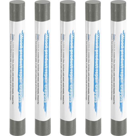 Pieces Wood Filler Sticks, Wood Filler Sticks, Wood Putty for Wood Repair, Wax Crayons for Furniture Repair of Scratches and Holes in Wood, Mica Gray (1/5)