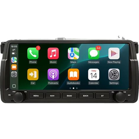 CarPlay, touchscreen, compatibilità con smartphone, compatibile con BMW E46 M3 318/320/325/330/335 Rover 75 Coupé 1998-2006, autoradio GPS, 4G 6+128GB (1/2)
