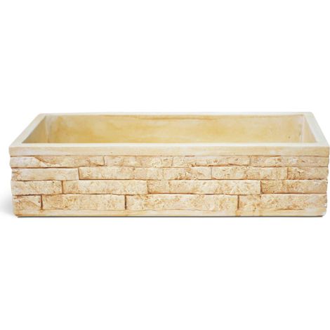 Lavello da Giardino Senza Rubinetto in Cemento Granulato di Marmo Meseta XL Nocciola