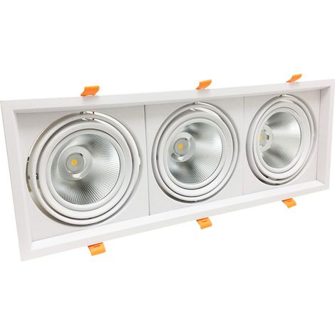 Ghiera portafaretto AR111 orientabile 60w 3x20w 3 faretti F.I.460x160mmLuce Neutra Naturale 4200k (1/3)