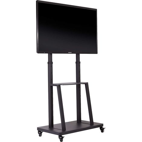 Unho – Support TV sur pied avec roulettes – Hauteur réglable 140-162.5cm – Charge 65kg – Pour écrans 32-80 pouces – VESA 600x400mm