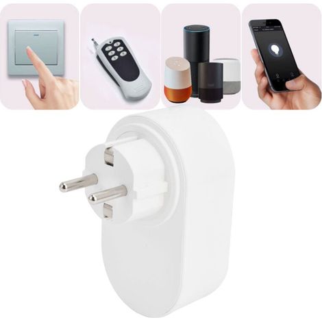 Enchufe inteligente ABS con control de voz y función de control remoto, compatible con todos los idiomas para familias 110--- (1/5)