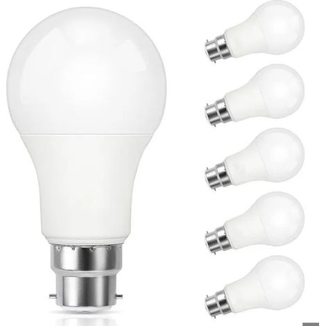 Ampoule LED B22, 9W lampe baïonnette équivalent 60W halogène, Blanc froid 5000K, 800LM, CRI 90, Non-dimmable, Ampoule LED SANPIE (1/4)