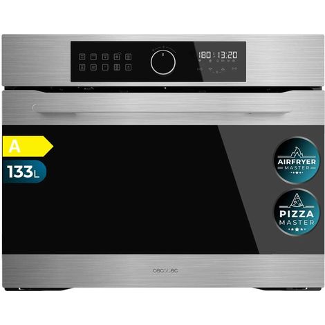 Cecotec Forno Integrabile Multifunzione Bolero Hexa AF319000 Inox A 3800 W, 133L di Capacità, 11 Funzioni con Airfryer Master, Pizza Master, Steam Asisst, Steam EasyClean, 3D Cooking, Defrost