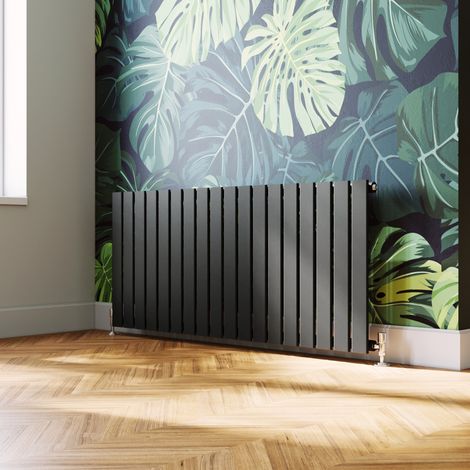 ELEGANT Anthracite Horizontal Flat Panel Radiator 600x1368mm Designer Radiator (1/5)