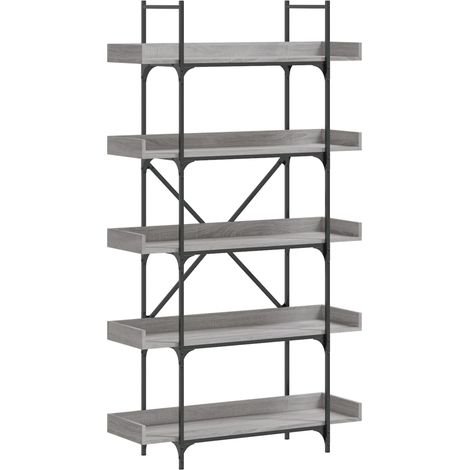 Maison Exclusive - Bücherregal 5 Böden Grau Sonoma 100x33x180,5 c
