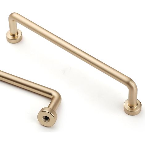 10 Pièces Poignee de Meuble Cuisine Laiton brossé 128mm Alliage de zinc Or Poignées Meubles avec Vis, pour Bureaux, Tiroirs, Armoires, Placard UK0052 (1/5)