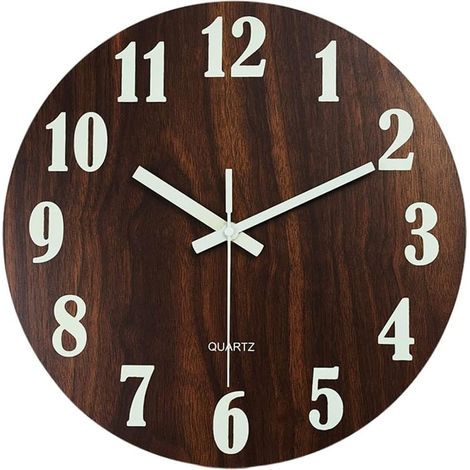 Leise, nicht tickende Wanduhr, moderne Wanduhr mit Nachtlicht, 12-Zoll-Uhr mit Leuchtfunktion, leise Zahlen und Zeiger, batteriebetriebene dekorative Wanduhr – leicht ablesbar (1/5)