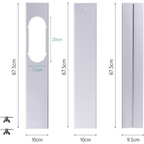 Fenêtre Glissière - 3pcs - 67,5 à 190 cm - PVC - Blanc (1/2)