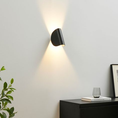 Schwarze drehbare Aluminium-Wandleuchte IP54 - Notte