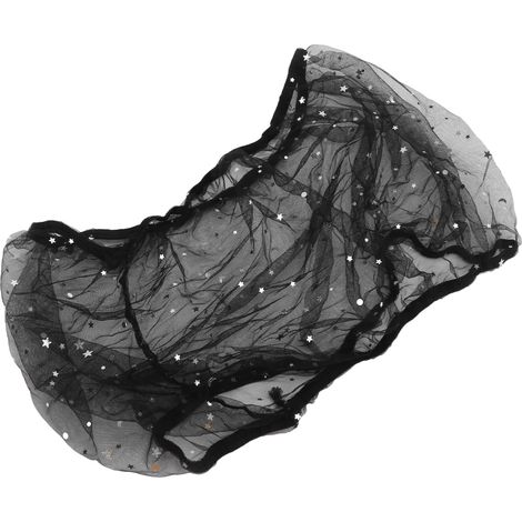 Accessoires pour cages à oiseaux : housses de cage en filet anti-poussière avec décor étoiles et lune (noir) (1/5)