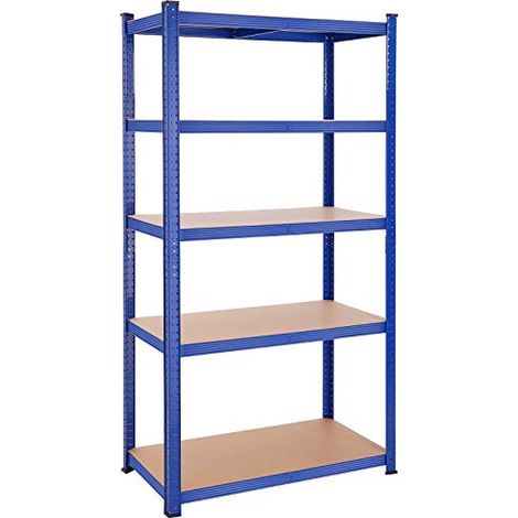 Etagère 5 niveaux, Etagère de rangement en acier, Montage sans outil, pour garage, remise, Capacité de charge 600 kg, 50 x 100 x 200 cm, Bleu GLR050Q01 (1/4)