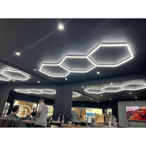 Lampe décorative hexagonale à 3 panneaux LED pour garage, atelier de detailing automobile ( ) (1/5)
