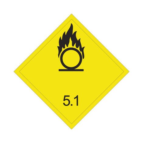 Señal adhesiva de materiales comburentes Clase 5.1                                                          100X100 Material AD