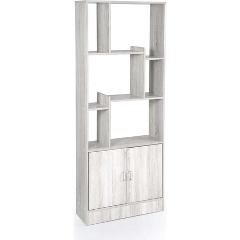 Libreria in legno Atena con 2 ante 70x24x170 cm