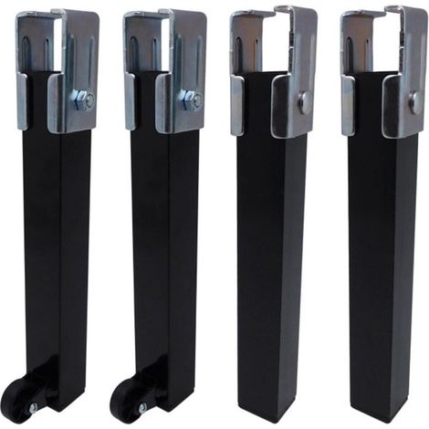 JUEGO DE 4 PATAS DE SOMIER PT25 30x30x260mm CON RUERDA, NEGRO 96401 MICEL (1/2)