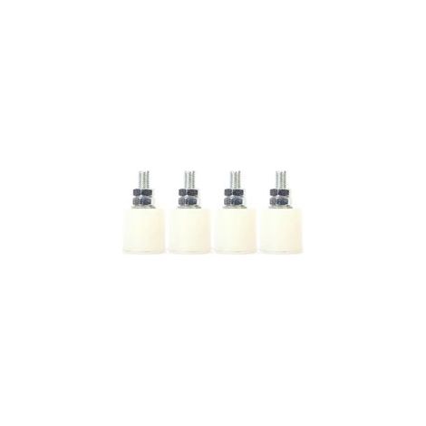 4 pcs Guide Porte Coulissante, 40 x 40,Olive or Guide Rollers for Sliding Doors, Sliding Door Guides or Other Applications, Plaque de Guidage Nylon,Fixation avec Tige Filetée (1/4)