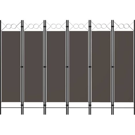 6-tlg. Raumteiler Anthrazit 240 x 180 cm