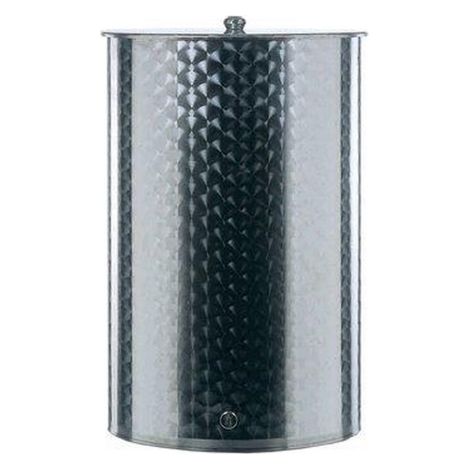 Fut Belvivere Fut en acier inoxydable de 400 lt sans bouchon de re'servoir pour le vin l'huile la bie're l'eau le re'cipient alimentaire fabrique' en Italie Acciaio Inox LT 400 - 69 - H109 - 1"
