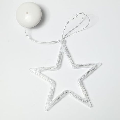 Guirlande lumineuse de Noël avec bonhomme de neige et étoiles, décorations de Noël LED à ventouses, fonctionnant sur piles (1/5)