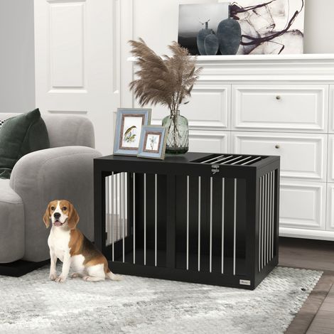 Cage pour chien Cage pour chien Cage de transport pour chien, 2 portes,  verrouillable,  grille en acier, 80 cm x 50 cm x 56,5 cm,  noir (1/5)