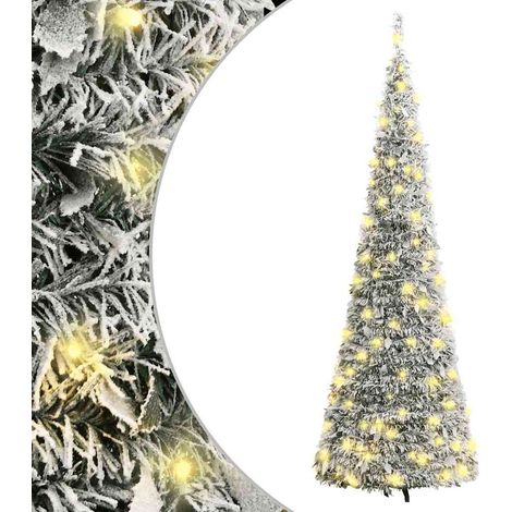 Pop-Up-Weihnachtsbaum Künstlich Beschneit 100 LEDs 150 cm