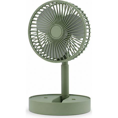 Portable USB folding and telescopic fan green 3 speeds