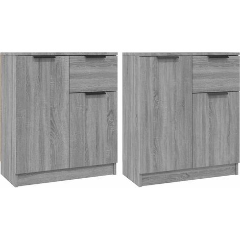 Maison Exclusive - Credenze 2 pz Grigio Sonoma 60x30x70 cm in Legno Multistrato (1/5)