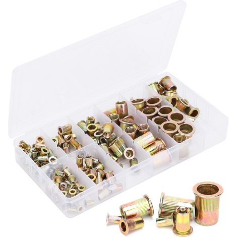 140 pièces Boulons à Rivet en Acier Galvanisé, Filetage Métrique pour Assemblage Mécanique (1/5)