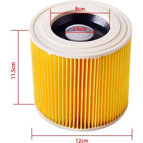 2 cartouches filtrantes de rechange compatibles avec les cartouches filtrantes accessoires pour aspirateur Karcher NT20/1 NT30/1 NT38 MNS (1/4)