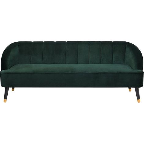 Sofa 3 Seater ALSVAG Velvet Emerald Green (1/5)