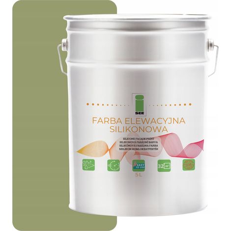 Pintura de silicona para fachadas, verde pistacho, 5 l + antialgas (1/5)