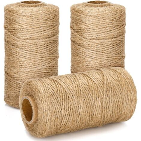 1 Rouleau Ficelle Jute 300M Corde Naturelle 2MM Pour Jardinage Décoration Mariage DIY (1/5)
