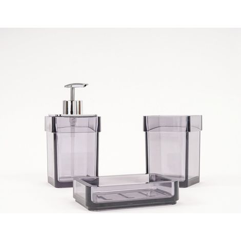 Ensemble d'accessoires de salle de bain fumé