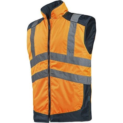 Gilet réversible orange fluo/marine Burton- taille M - Sioen