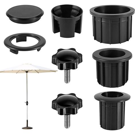 8 Pièces Adaptateur Pied Parasol Anneau De Réduction Adaptateur Pour Pied De Parasol Pièces Détachées Pour Parasols Terrasse Pied De Parasol Pour Parasols De Jardin (1/5)