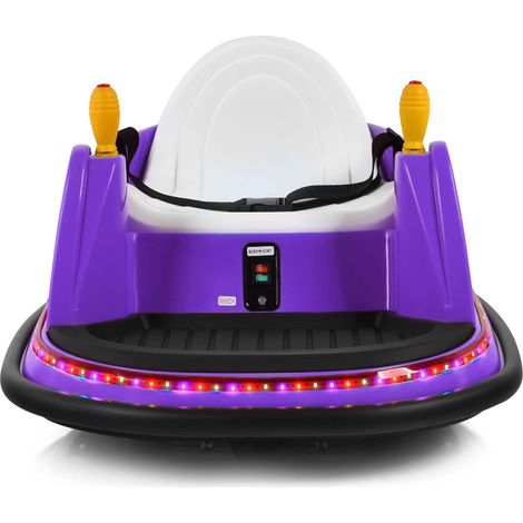 COSTWAY Coche de Parachoques para Niños, Auto Eléctrico Chocador 6 V con Luces Coloreadas, Giratorio 360°, Mando, Vehículo Montable de Batería para 2-5 Años (Violeta)