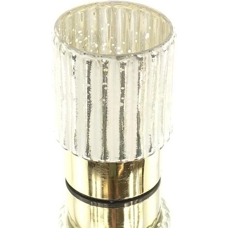 Kaemingk Weihnachtsteelichthalter Glas Weiß Ø ca. 7,5 cm Höhe 11,5 cm - Glas (1/2)