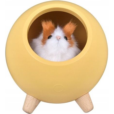 petite animal de compagnie atmosphère lumière USB personnage mini pilule de nuit créatif mignon lampe de table enfants heureux nuit bonne nuit, hamster jaune (1/5)
