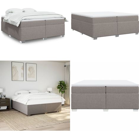 Boxspringbett mit Matratze Taupe 200x200 cm Stoff - Boxspringbett - Doppelbett - Bettsystem - Massivholzbette - Tapete - Home & Living (1/5)