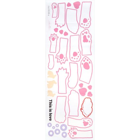 Sticker mural décoratif en PVC autocollant, motif empreintes de pattes d'animaux, pour salon ou bureau. (1/5)