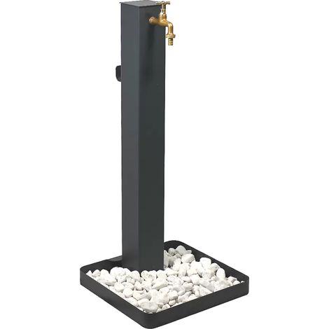 Fontana da giardino antracite 95 cm con ciottoli (1/4)