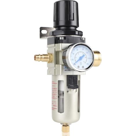 Réducteur de Pression D'air Comprimé Séparateur D'eau D'air Comprimé Réducteur de Pression 1/4 pouce Régulateur de Pression du Compresseur Unité D'entretien D'air Comprimé (1/5)