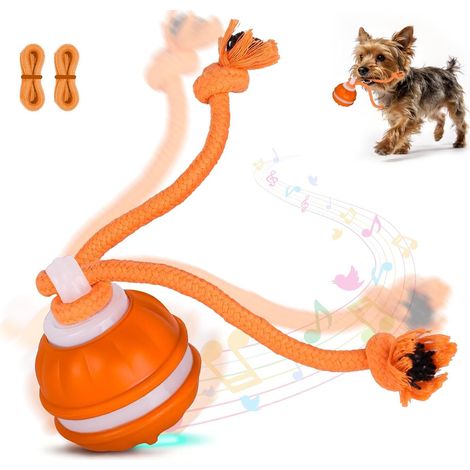 Jouet Interactif pour Chien, 3 Modes et Moteur Puissant, Mouvements Aléatoires et Corde Oscillante, Balle Automatique pour Chiens de Petite et Moyenne Taille pour Lutter Contre l'ennui (1/5)