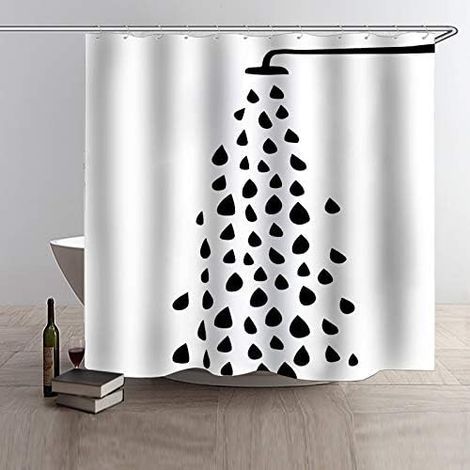 Rideaux de douche avec crochets, rideau de salle de bain imperméable et anti-moisissure 180x180cm (1/3)