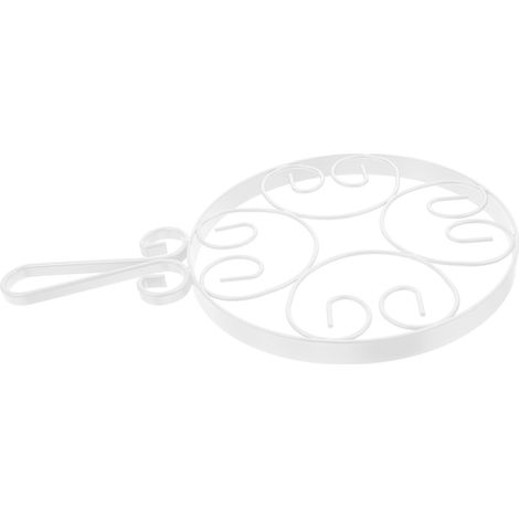Dessous-de-Plat en Fer à Poignée Style Européen, Napperon Décoratif Blanc (1/5)