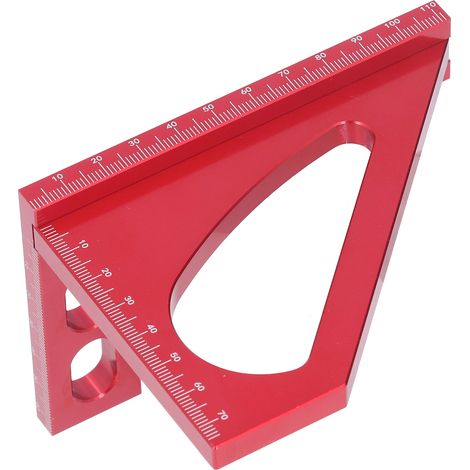 Gehrungnut aus Aluminium, 45/90-Grad-Mess- und Markierungswerkzeug, Holzbearbeitungszubehör für Sägen, präzise Winkelführung (1/5)