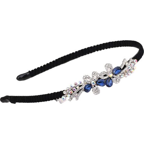 Headband Fleur - Bandeau Cheveux Papillon Avec Strass - Accessoire Cheveux Festif Pour Mariage Soirée - 1 Pièce (1/5)