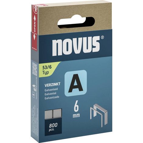 Novus Tools 042-0776 Graffette punto sottile tipo 53 800 pz. Dimensioni (L x L) 6 mm x 11.3 mm (1/2)